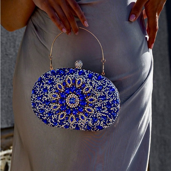New Verano Hill Blue Collete Clutch Bag - Picture 5 of 7